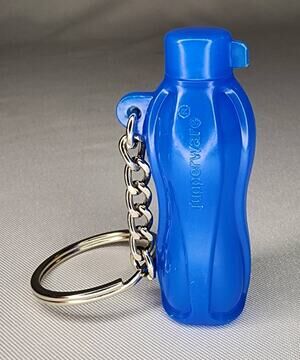 Super Cute Tupperware Mini Blue Bottle Keychain 2.5"